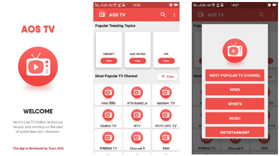 AOS TV APK Screenshots