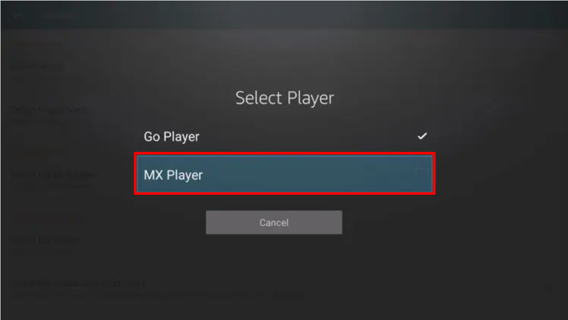 Choose external media player as a default one