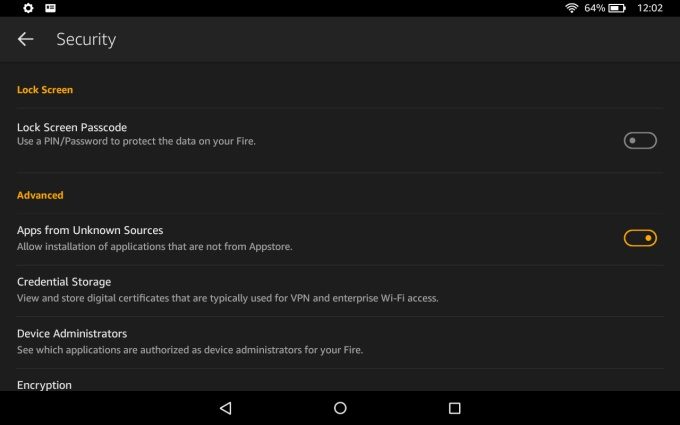 Unknown sources on Kindle