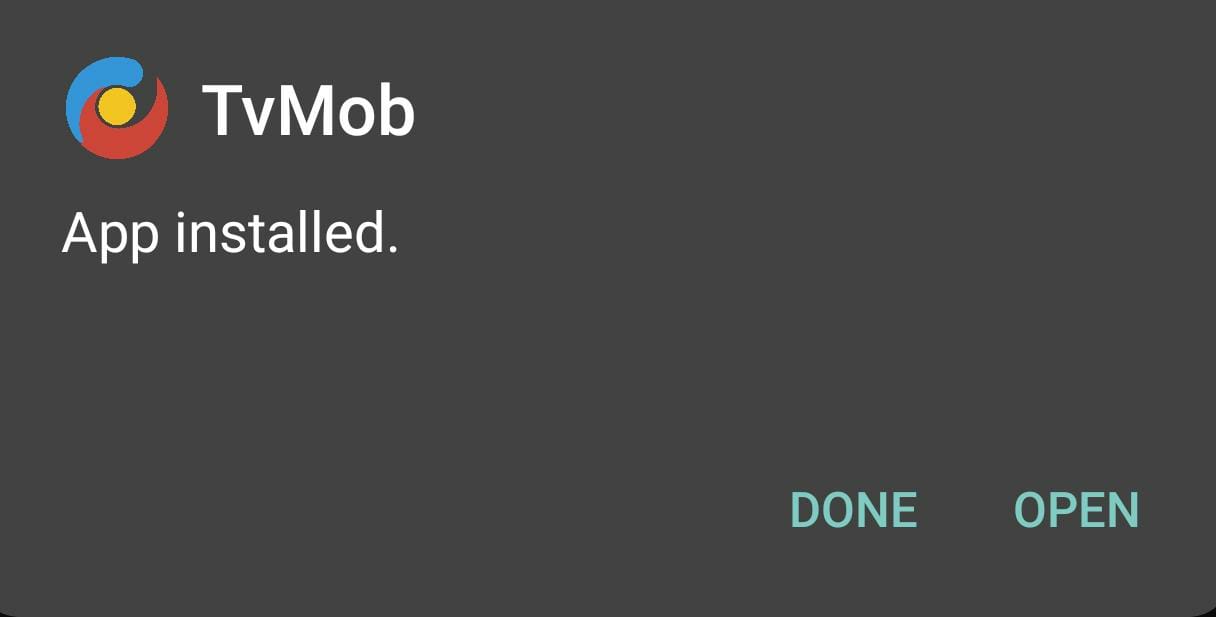 tvmob installed